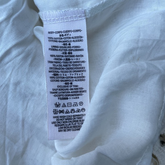 Free People  Size 2 Cross My Heart Crochet Mini Dress Lace Ecru Sleeveless‎ NWT - Picture 9 of 10